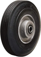 Hamilton - 6 Inch Diameter x 2 Inch Wide, Rubber on Aluminum Caster Wheel - 300 Lb. Capacity, 2-1/4 Inch Hub Length, 1/2 Inch Axle Diameter, Precision Ball Bearing - Apex Tool & Supply