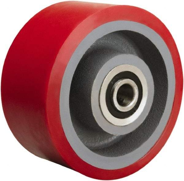 Hamilton - 6 Inch Diameter x 3 Inch Wide, Polyurethane on Cast Iron Caster Wheel - 2,600 Lb. Capacity, 3-1/4 Inch Hub Length, 1 Inch Axle Diameter, Tapered Roller Bearing - Apex Tool & Supply
