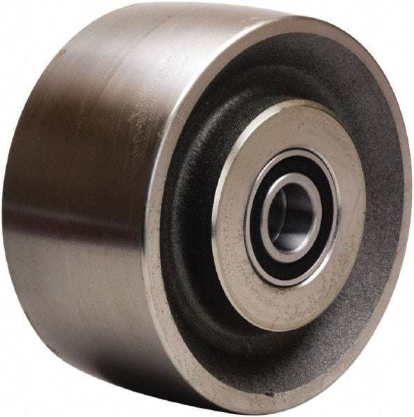 Hamilton - 6 Inch Diameter x 3 Inch Wide, Forged Steel Caster Wheel - 12,000 Lb. Capacity, 3-1/4 Inch Hub Length, 3/4 Inch Axle Diameter, Precision Ball Bearing - Apex Tool & Supply