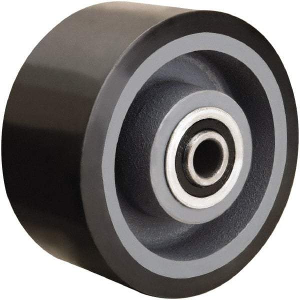 Hamilton - 6 Inch Diameter x 3 Inch Wide, Polyurethane on Cast Iron Caster Wheel - 2,860 Lb. Capacity, 3-1/4 Inch Hub Length, 3/4 Inch Axle Diameter, Sealed Precision Ball Bearing - Apex Tool & Supply