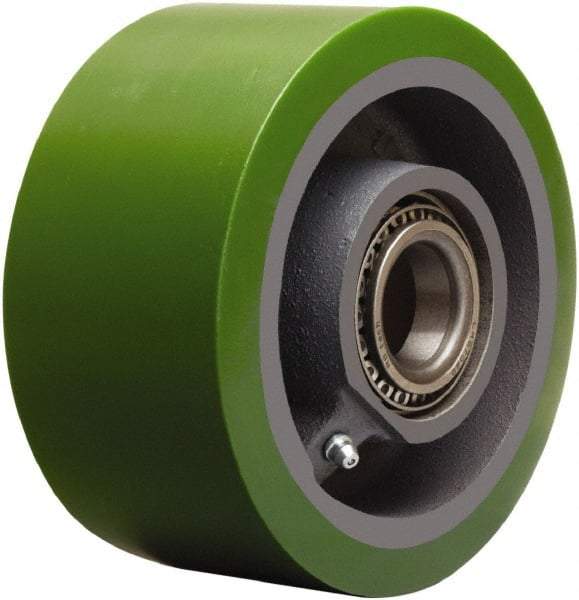 Hamilton - 6 Inch Diameter x 3 Inch Wide, Polyurethane on Cast Iron Caster Wheel - 2,200 Lb. Capacity, 3-1/4 Inch Hub Length, 1-1/4 Inch Axle Diameter, Tapered Roller Bearing - Apex Tool & Supply