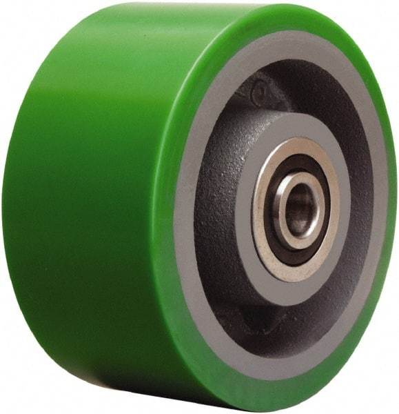 Hamilton - 6 Inch Diameter x 3 Inch Wide, Polyurethane on Cast Iron Caster Wheel - 2,200 Lb. Capacity, 3-1/2 Inch Hub Length, 3/4 Inch Axle Diameter, Sealed Precision Ball Bearing - Apex Tool & Supply