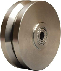 Hamilton - 6 Inch Diameter x 2 Inch Wide, Stainless Steel Caster Wheel - 950 Lb. Capacity, 2-1/4 Inch Hub Length, 3/4 Inch Axle Diameter, Plain Bore Bearing - Apex Tool & Supply