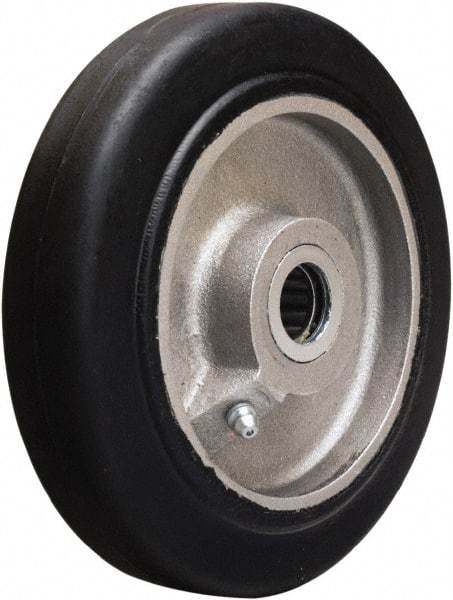 Hamilton - 6 Inch Diameter x 1-1/2 Inch Wide, Rubber on Aluminum Caster Wheel - 280 Lb. Capacity, 1-3/4 Inch Hub Length, 5/8 Inch Axle Diameter, Straight Roller Bearing - Apex Tool & Supply