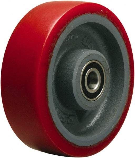 Hamilton - 6 Inch Diameter x 2 Inch Wide, Polyurethane on Cast Iron Caster Wheel - 1,400 Lb. Capacity, 2-1/4 Inch Hub Length, 3/4 Inch Axle Diameter, Tapered Roller Bearing - Apex Tool & Supply