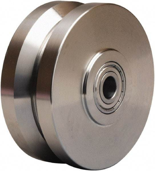 Hamilton - 5 Inch Diameter x 2 Inch Wide, Stainless Steel Caster Wheel - 950 Lb. Capacity, 2-1/2 Inch Hub Length, 1/2 Inch Axle Diameter, Stainless Steel Precision Ball Bearing - Apex Tool & Supply