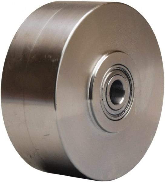 Hamilton - 5 Inch Diameter x 2 Inch Wide, Stainless Steel Caster Wheel - 900 Lb. Capacity, 2-1/4 Inch Hub Length, 3/4 Inch Axle Diameter, Plain Bore Bearing - Apex Tool & Supply
