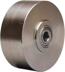 Hamilton - 5 Inch Diameter x 2 Inch Wide, Stainless Steel Caster Wheel - 950 Lb. Capacity, 2-1/4 Inch Hub Length, 3/4 Inch Axle Diameter, Delrin Bearing - Apex Tool & Supply