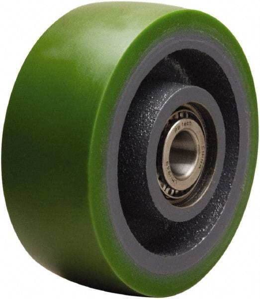 Hamilton - 5 Inch Diameter x 2 Inch Wide, Polyurethane on Cast Iron Caster Wheel - 1,050 Lb. Capacity, 2-1/4 Inch Hub Length, 3/4 Inch Axle Diameter, Tapered Roller Bearing - Apex Tool & Supply