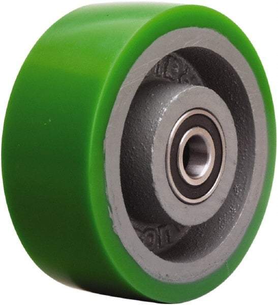 Hamilton - 5 Inch Diameter x 2 Inch Wide, Polyurethane on Cast Iron Caster Wheel - 1,050 Lb. Capacity, 2-1/2 Inch Hub Length, 1/2 Inch Axle Diameter, Sealed Precision Ball Bearing - Apex Tool & Supply