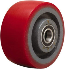 Hamilton - 4 Inch Diameter x 2 Inch Wide, Polyurethane on Cast Iron Caster Wheel - 900 Lb. Capacity, 2-1/4 Inch Hub Length, 1/2 Inch Axle Diameter, Precision Ball Bearing - Apex Tool & Supply