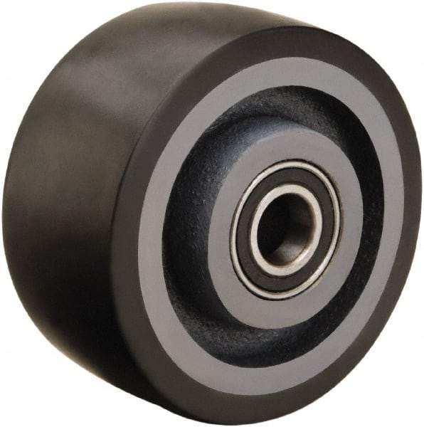 Hamilton - 4 Inch Diameter x 2 Inch Wide, Polyurethane on Cast Iron Caster Wheel - 975 Lb. Capacity, 2-1/4 Inch Hub Length, 1/2 Inch Axle Diameter, Sealed Precision Ball Bearing - Apex Tool & Supply