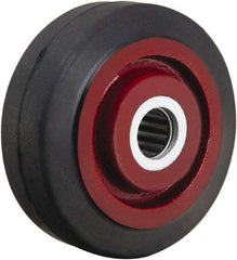 Hamilton - 4 Inch Diameter x 1-1/2 Inch Wide, Rubber on Cast Iron Caster Wheel - 200 Lb. Capacity, 1-5/8 Inch Hub Length, 1-3/16 Inch Axle Diameter, Plain Bore Bearing - Apex Tool & Supply