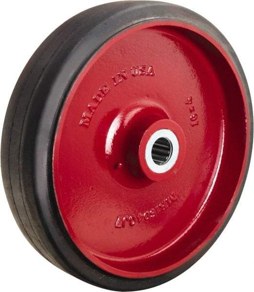 Hamilton - 16 Inch Diameter x 4 Inch Wide, Rubber on Cast Iron Caster Wheel - 1,990 Lb. Capacity, 4-1/4 Inch Hub Length, 2-7/16 Inch Axle Diameter, Plain Bore Bearing - Apex Tool & Supply