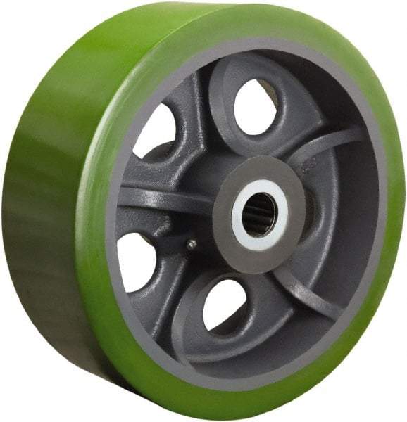 Hamilton - 14 Inch Diameter x 5 Inch Wide, Polyurethane on Cast Iron Caster Wheel - 5,500 Lb. Capacity, 5-1/4 Inch Hub Length, 1-1/4 Inch Axle Diameter, Tapered Roller Bearing - Apex Tool & Supply