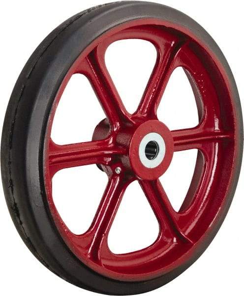 Hamilton - 14 Inch Diameter x 3 Inch Wide, Rubber on Cast Iron Caster Wheel - 1,280 Lb. Capacity, 3-1/4 Inch Hub Length, 1-1/4 Inch Axle Diameter, Tapered Roller Bearing - Apex Tool & Supply