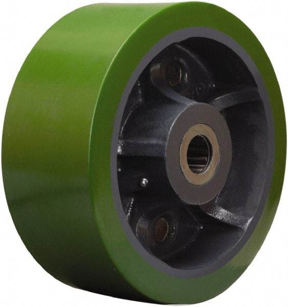 Hamilton - 12 Inch Diameter x 5 Inch Wide, Polyurethane on Cast Iron Caster Wheel - 6,200 Lb. Capacity, 5-1/4 Inch Hub Length, 2-7/16 Inch Axle Diameter, Plain Bore Bearing - Apex Tool & Supply