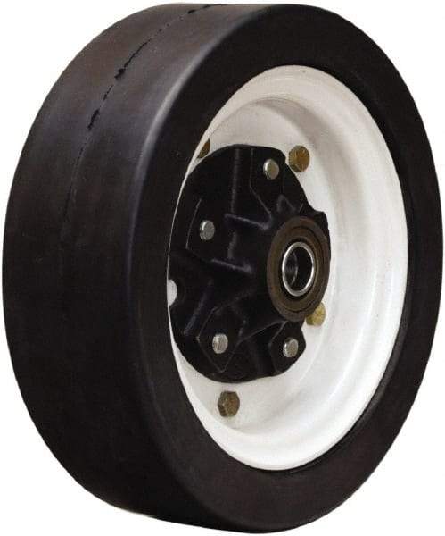 Hamilton - 12 Inch Diameter x 4 Inch Wide, Rubber Caster Wheel - 1,200 Lb. Capacity, 3-1/2 Inch Hub Length, 1 Inch Axle Diameter, Tapered Roller Bearing - Apex Tool & Supply