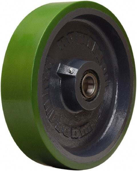 Hamilton - 12 Inch Diameter x 3 Inch Wide, Polyurethane on Cast Iron Caster Wheel - 3,500 Lb. Capacity, 3-1/4 Inch Hub Length, 3/4 Inch Axle Diameter, Tapered Roller Bearing - Apex Tool & Supply