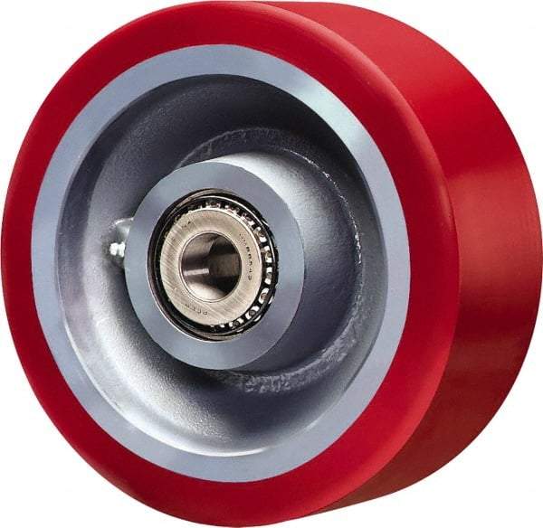 Hamilton - 10 Inch Diameter x 4 Inch Wide, Polyurethane on Forged Steel Caster Wheel - 6,000 Lb. Capacity, 4-1/4 Inch Hub Length, 1 Inch Axle Diameter, Sealed Precision Ball Bearing - Apex Tool & Supply