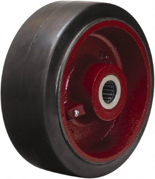 Hamilton - 10 Inch Diameter x 4 Inch Wide, Rubber on Cast Iron Caster Wheel - 1,400 Lb. Capacity, 4-1/4 Inch Hub Length, 1-1/4 Inch Axle Diameter, Tapered Roller Bearing - Apex Tool & Supply