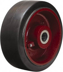 Hamilton - 10 Inch Diameter x 4 Inch Wide, Rubber on Cast Iron Caster Wheel - 1,400 Lb. Capacity, 4-1/4 Inch Hub Length, 1 Inch Axle Diameter, Straight Roller Bearing - Apex Tool & Supply
