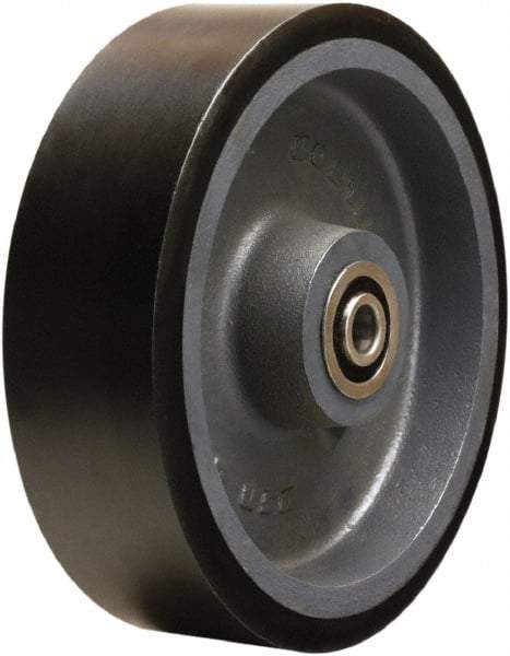 Hamilton - 10 Inch Diameter x 3 Inch Wide, Polyurethane on Cast Iron Caster Wheel - 3,900 Lb. Capacity, 3-1/4 Inch Hub Length, 1 Inch Axle Diameter, Tapered Roller Bearing - Apex Tool & Supply