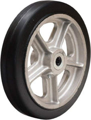 Hamilton - 10 Inch Diameter x 2 Inch Wide, Rubber on Aluminum Caster Wheel - 730 Lb. Capacity, 2-1/4 Inch Hub Length, 3/4 Inch Axle Diameter, Straight Roller Bearing - Apex Tool & Supply