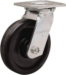Hamilton - 6" Diam x 1-1/2" Wide x 7-1/2" OAH Top Plate Mount Swivel Caster - Phenolic, 550 Lb Capacity, Straight Roller Bearing, 4 x 4-1/2" Plate - Apex Tool & Supply