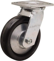 Hamilton - 6" Diam x 1-1/2" Wide x 7-1/2" OAH Top Plate Mount Swivel Caster - Phenolic, 800 Lb Capacity, Straight Roller Bearing, 4 x 4-1/2" Plate - Apex Tool & Supply