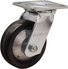 Hamilton - 5" Diam x 1-1/2" Wide x 6-1/2" OAH Top Plate Mount Swivel Caster - Phenolic, 600 Lb Capacity, Straight Roller Bearing, 4 x 4-1/2" Plate - Apex Tool & Supply