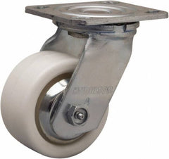 Hamilton - 4" Diam x 2" Wide x 5-5/8" OAH Top Plate Mount Swivel Caster - Polyolefin, 550 Lb Capacity, Delrin Bearing, 4 x 4-1/2" Plate - Apex Tool & Supply
