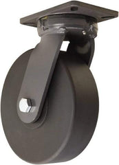 Hamilton - 10" Diam x 3" Wide x 12-1/2" OAH Top Plate Mount Swivel Caster - Nylon, 5,000 Lb Capacity, Precision Ball Bearing, 5-1/4 x 7-1/4" Plate - Apex Tool & Supply