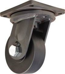 Hamilton - 8" Diam x 3" Wide x 11" OAH Top Plate Mount Swivel Caster - Nylon, 7,200 Lb Capacity, Precision Ball Bearing, 8-1/2 x 8-1/2" Plate - Apex Tool & Supply