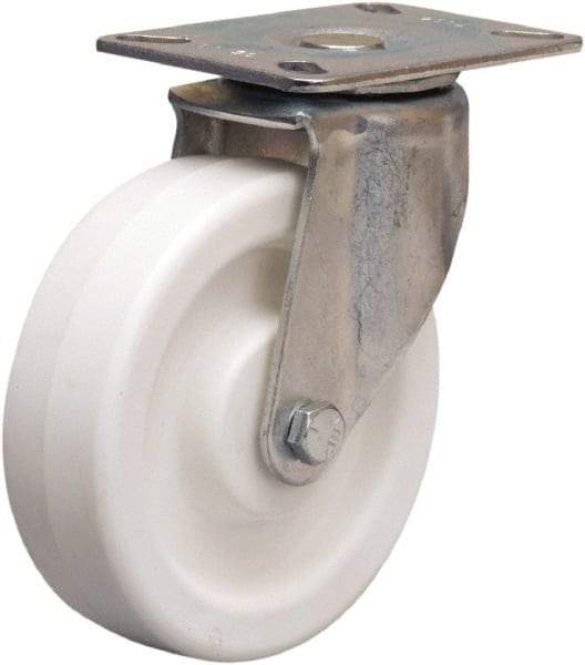 Hamilton - 5" Diam x 1-1/2" Wide x 6-1/16" OAH Top Plate Mount Swivel Caster - Polyolefin, 400 Lb Capacity, Plain Bore Bearing, 3-1/8 x 4-1/8" Plate - Apex Tool & Supply