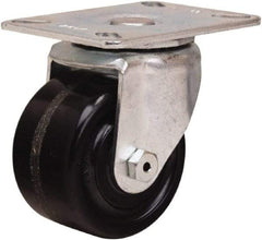 Hamilton - 3" Diam x 1-3/4" Wide x 4" OAH Top Plate Mount Swivel Caster - Phenolic, 400 Lb Capacity, Straight Roller Bearing, 3-1/8 x 4-1/8" Plate - Apex Tool & Supply