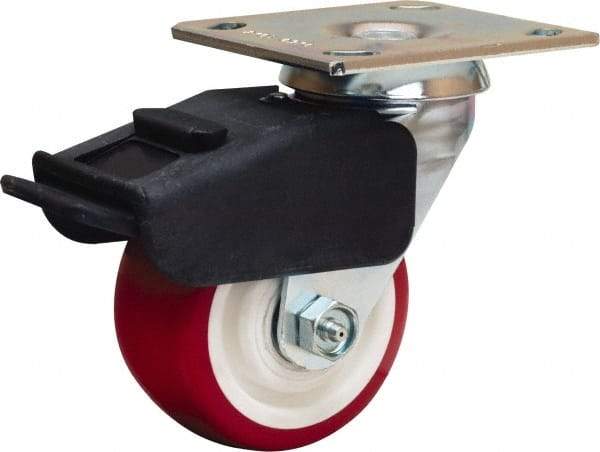 Hamilton - 4" Diam x 2" Wide x 5-5/8" OAH Top Plate Mount Swivel Caster - Polyurethane Mold on Polypropylene, 750 Lb Capacity, Straight Roller Bearing, 4 x 4-1/2" Plate - Apex Tool & Supply