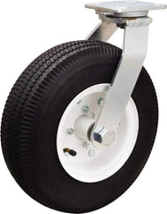 Hamilton - 12" Diam, Rubber Swivel Caster - 625 Lb Capacity, Top Plate Mount, 6-1/8" x 7-1/2" Plate, Straight Roller Bearing - Apex Tool & Supply