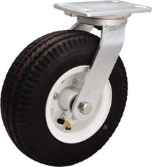 Hamilton - 10" Diam, Rubber Swivel Caster - 480 Lb Capacity, Top Plate Mount, 4-1/2" x 6-1/2" Plate, Precision Ball Bearing - Apex Tool & Supply
