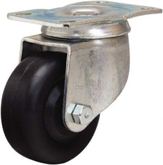 Hamilton - 3" Diam x 1-3/8" Wide x 4" OAH Top Plate Mount Swivel Caster - Polyolefin, 230 Lb Capacity, Plain Bore Bearing, 2-1/2 x 3-3/4" Plate - Apex Tool & Supply