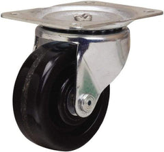 Hamilton - 4" Diam x 1-1/2" Wide x 5" OAH Top Plate Mount Swivel Caster - Phenolic, 375 Lb Capacity, Straight Roller Bearing, 4 x 5-1/8" Plate - Apex Tool & Supply