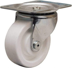 Hamilton - 4" Diam x 1-1/2" Wide x 5" OAH Top Plate Mount Swivel Caster - Polyolefin, 300 Lb Capacity, Plain Bore Bearing, 4 x 5-1/8" Plate - Apex Tool & Supply