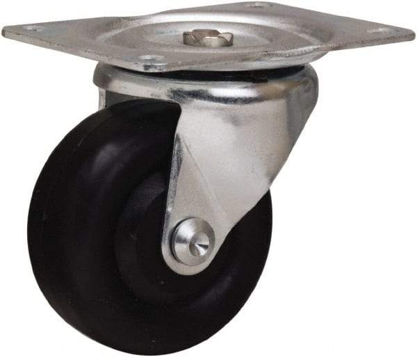 Hamilton - 3" Diam x 1-3/8" Wide x 3-3/4" OAH Top Plate Mount Swivel Caster - Polyolefin, 230 Lb Capacity, Plain Bore Bearing, 3-1/8 x 4-1/8" Plate - Apex Tool & Supply
