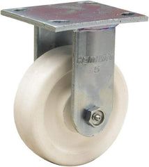 Hamilton - 5" Diam x 1-1/2" Wide x 6-1/2" OAH Top Plate Mount Rigid Caster - Polyolefin, 450 Lb Capacity, Delrin Bearing, 4 x 4-1/2" Plate - Apex Tool & Supply