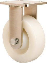 Hamilton - 6" Diam x 2" Wide x 7-1/2" OAH Top Plate Mount Rigid Caster - Nylon, 1,000 Lb Capacity, Stainless Steel Double Shielded Precision Ball Bearing, 4 x 4-1/2" Plate - Apex Tool & Supply