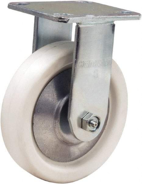 Hamilton - 6" Diam x 1-1/2" Wide x 7-1/2" OAH Top Plate Mount Rigid Caster - Polyolefin, 525 Lb Capacity, Delrin Bearing, 4 x 4-1/2" Plate - Apex Tool & Supply