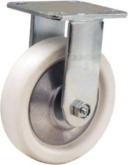 Hamilton - 6" Diam x 1-1/2" Wide x 7-1/2" OAH Top Plate Mount Rigid Caster - Polyolefin, 525 Lb Capacity, Delrin Bearing, 4 x 4-1/2" Plate - Apex Tool & Supply