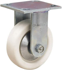 Hamilton - 5" Diam x 1-1/2" Wide x 6-1/2" OAH Top Plate Mount Rigid Caster - Polyolefin, 400 Lb Capacity, Delrin Bearing, 4 x 4-1/2" Plate - Apex Tool & Supply