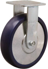 Hamilton - 8" Diam x 2" Wide x 9-1/2" OAH Top Plate Mount Rigid Caster - Polyurethane, 900 Lb Capacity, Sealed Precision Ball Bearing, 4 x 4-1/2" Plate - Apex Tool & Supply