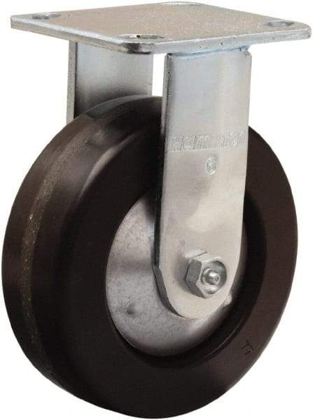 Hamilton - 6" Diam x 2" Wide x 7-1/2" OAH Top Plate Mount Rigid Caster - Phenolic, 900 Lb Capacity, Straight Roller Bearing, 4 x 4-1/2" Plate - Apex Tool & Supply